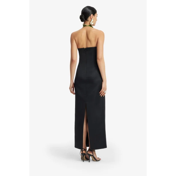 Leo Lin Ava Halterneck Appliqué Floral Bustier Maxi Dress  - Leo Lin Dress - Australian Luxury Fashion - Shop at Luxury Shoes 