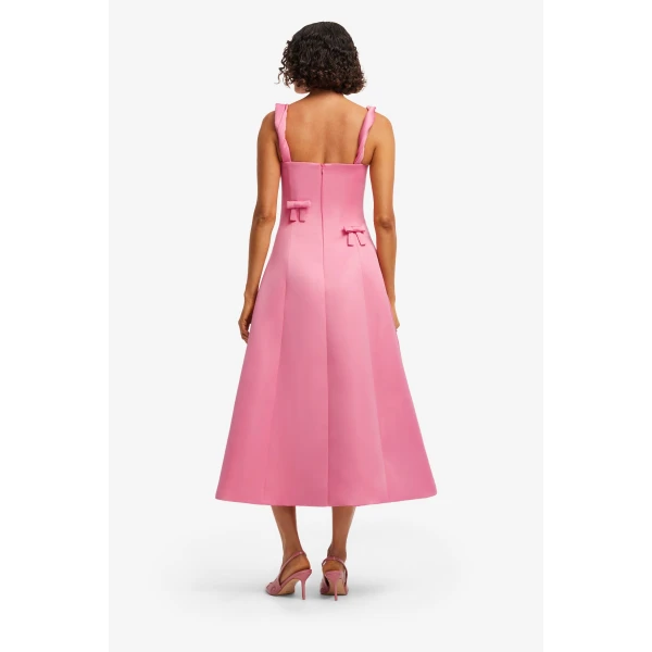 Leo Lin Beatrice Bow Midi Dress  - Leo Lin Dress - Australian Luxury Fashion - Shop at Luxury Shoes 