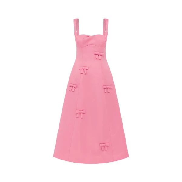 Leo Lin Beatrice Bow Midi Dress  - Leo Lin Dress - Australian Luxury Fashion - Shop at Luxury Shoes 
