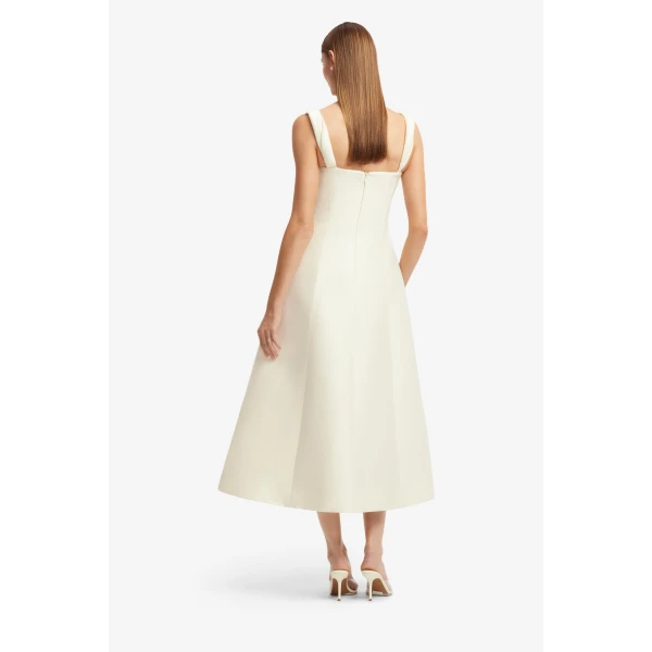Leo Lin Beatrice Embellished Wool Midi Dress  - Leo Lin Dress - Australian Luxury Fashion - Shop at Luxury Shoes 