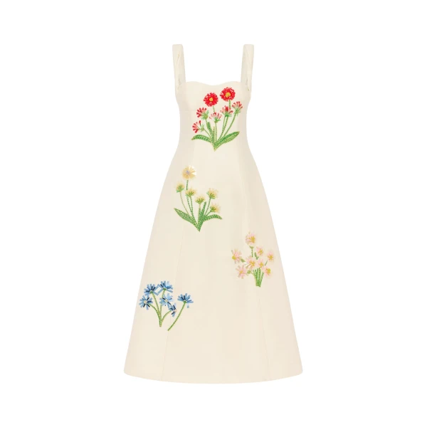 Leo Lin Beatrice Embellished Wool Midi Dress  - Leo Lin Dress - Australian Luxury Fashion - Shop at Luxury Shoes 