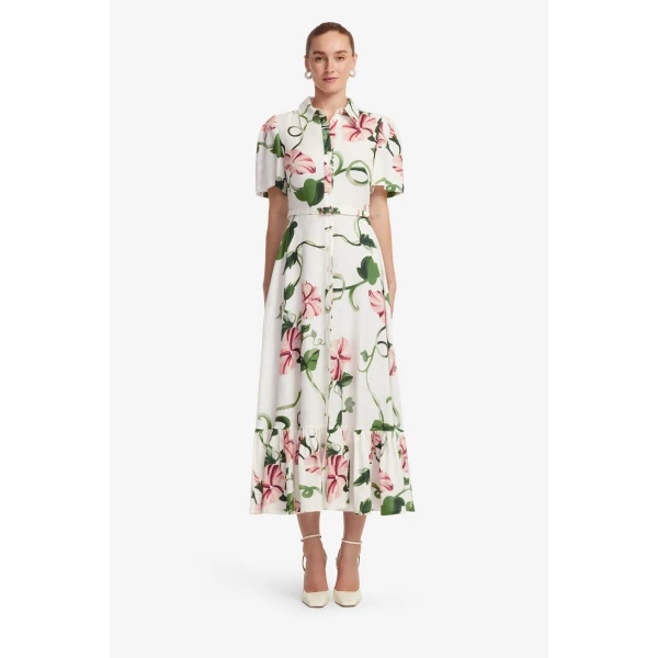Leo Lin Becca Short Sleeve Midi Dress  - Leo Lin Dress - Australian Luxury Fashion - Shop at Luxury Shoes 