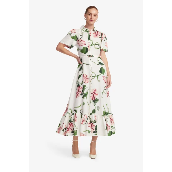 Leo Lin Becca Short Sleeve Midi Dress  - Leo Lin Dress - Australian Luxury Fashion - Shop at Luxury Shoes 