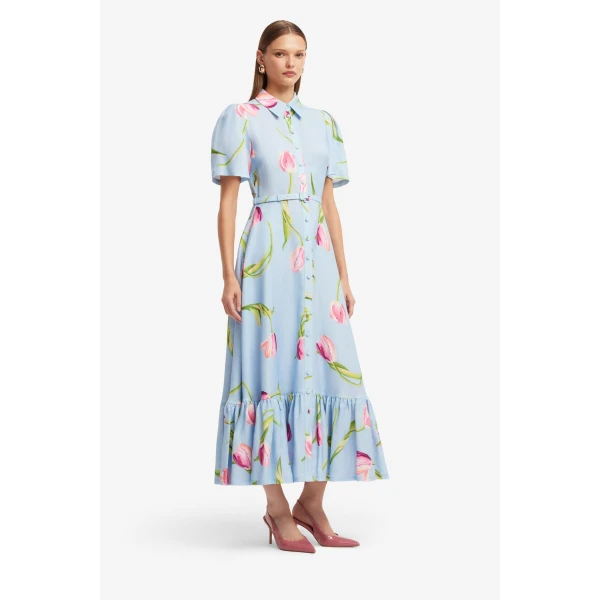 Leo Lin Becca Short Sleeve Midi Dress  - Leo Lin Dress - Australian Luxury Fashion - Shop at Luxury Shoes 