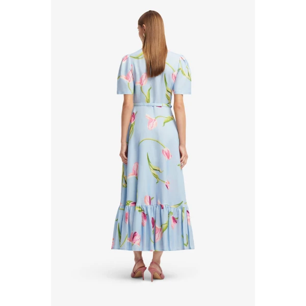 Leo Lin Becca Short Sleeve Midi Dress  - Leo Lin Dress - Australian Luxury Fashion - Shop at Luxury Shoes 