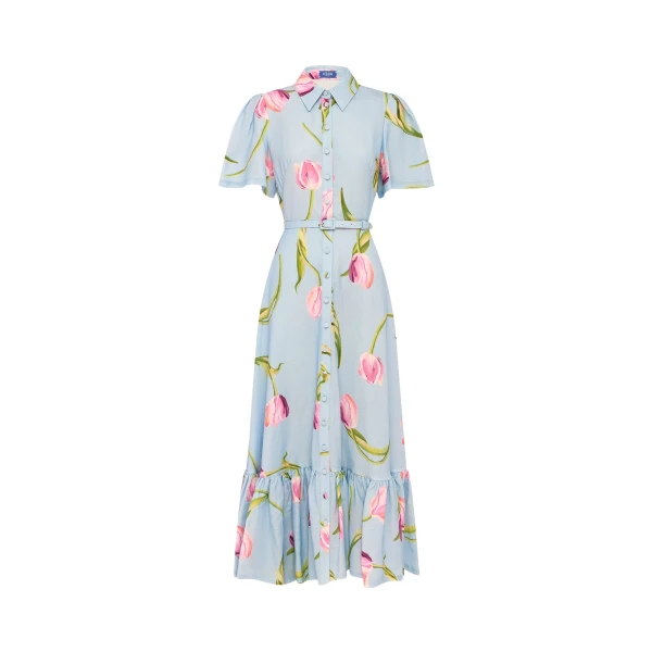 Leo Lin Becca Short Sleeve Midi Dress  - Leo Lin Dress - Australian Luxury Fashion - Shop at Luxury Shoes 