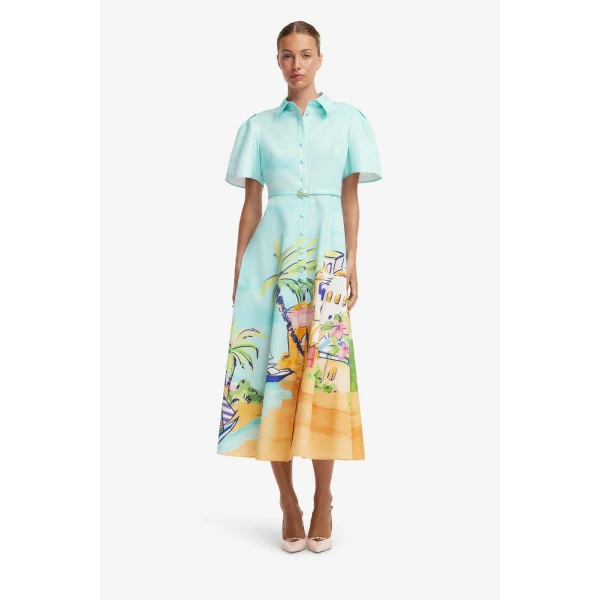 Leo Lin Bianca Short Sleeve Midi Dress  - Leo Lin Dress - Australian Luxury Fashion - Shop at Luxury Shoes 