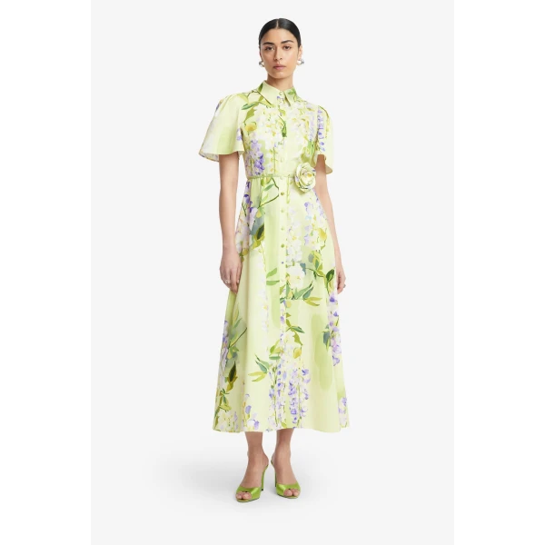 Leo Lin Bianca Short Sleeve Midi Dress  - Leo Lin Dress - Australian Luxury Fashion - Shop at Luxury Shoes 