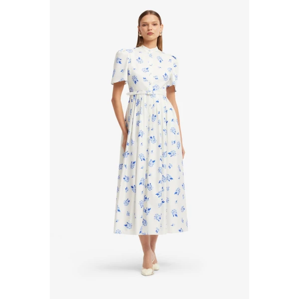 Leo Lin Bianca Short Sleeve Midi Dress  - Leo Lin Dress - Australian Luxury Fashion - Shop at Luxury Shoes 