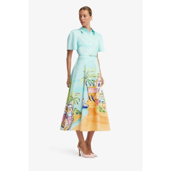 Leo Lin Bianca Short Sleeve Midi Dress  - Leo Lin Dress - Australian Luxury Fashion - Shop at Luxury Shoes 