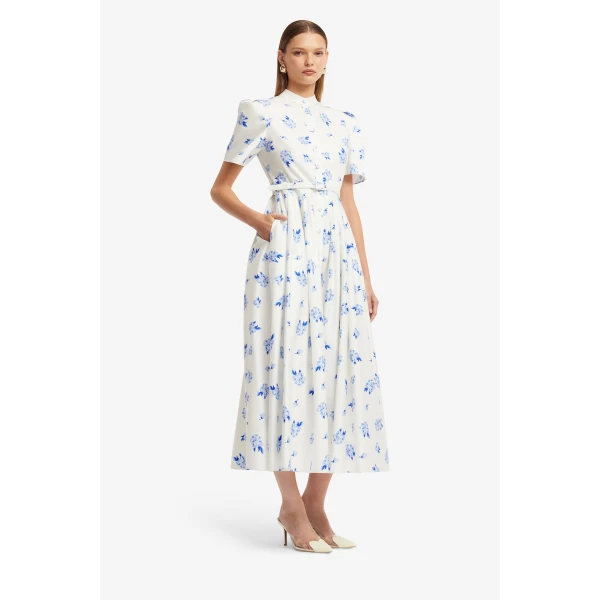 Leo Lin Bianca Short Sleeve Midi Dress  - Leo Lin Dress - Australian Luxury Fashion - Shop at Luxury Shoes 