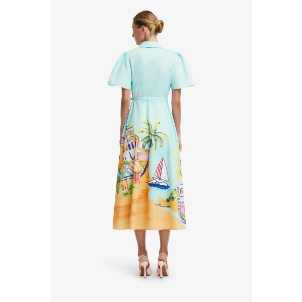Leo Lin Bianca Short Sleeve Midi Dress  - Leo Lin Dress - Australian Luxury Fashion - Shop at Luxury Shoes 