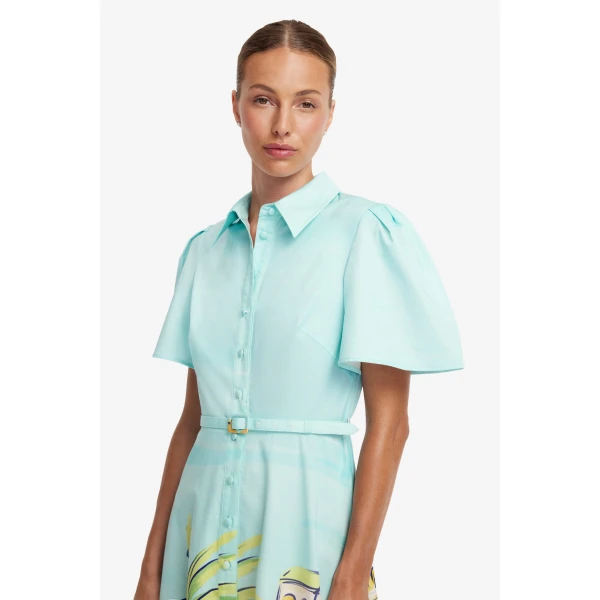Leo Lin Bianca Short Sleeve Midi Dress  - Leo Lin Dress - Australian Luxury Fashion - Shop at Luxury Shoes 