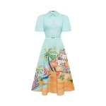 Leo Lin Bianca Short Sleeve Midi Dress  - Leo Lin Dress - Australian Luxury Fashion - Shop at Luxury Shoes 