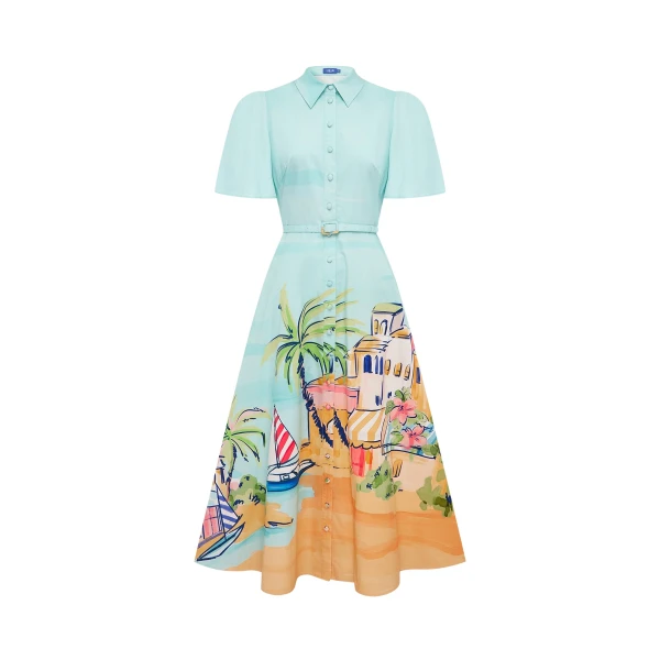 Leo Lin Bianca Short Sleeve Midi Dress  - Leo Lin Dress - Australian Luxury Fashion - Shop at Luxury Shoes 