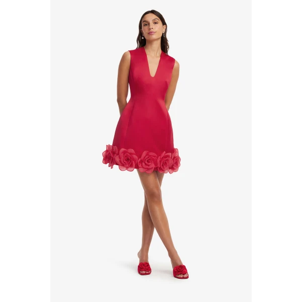 Leo Lin Bree V Neck Mini Dress  - Leo Lin Dress - Australian Luxury Fashion - Shop at Luxury Shoes 