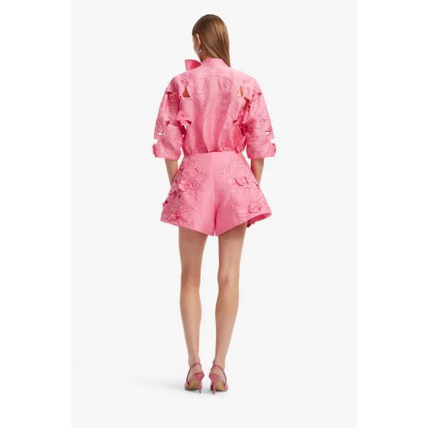 Leo Lin Brooklyn Appliqué Bow Puff Sleeve Top  - Leo Lin Dress - Australian Luxury Fashion - Shop at Luxury Shoes 
