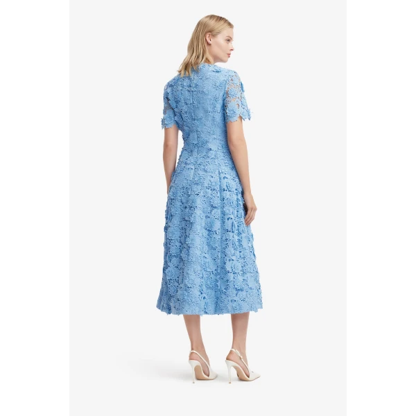 Leo Lin Caroline Lace Short Sleeves Midi Dress  - Leo Lin Dress - Australian Luxury Fashion - Shop at Luxury Shoes 