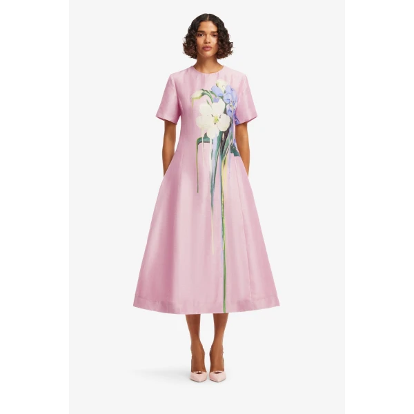 Leo Lin Caroline Short Sleeve Midi Dress  - Leo Lin Dress - Australian Luxury Fashion - Shop at Luxury Shoes 