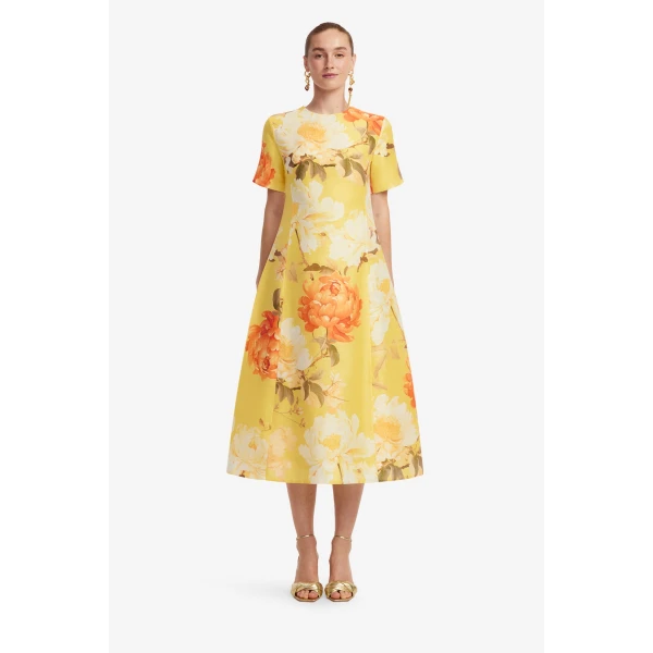 Leo Lin Caroline Short Sleeve Midi Dress  - Leo Lin Dress - Australian Luxury Fashion - Shop at Luxury Shoes 