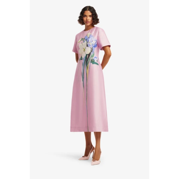 Leo Lin Caroline Short Sleeve Midi Dress  - Leo Lin Dress - Australian Luxury Fashion - Shop at Luxury Shoes 