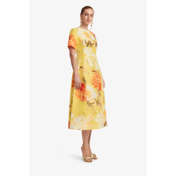 Leo Lin Caroline Short Sleeve Midi Dress  - Leo Lin Dress - Australian Luxury Fashion - Shop at Luxury Shoes 