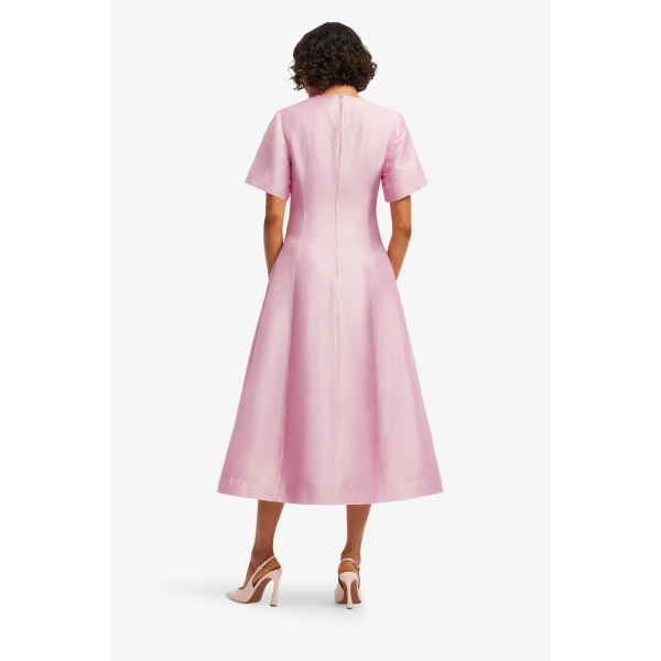 Leo Lin Caroline Short Sleeve Midi Dress  - Leo Lin Dress - Australian Luxury Fashion - Shop at Luxury Shoes 