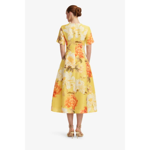 Leo Lin Caroline Short Sleeve Midi Dress  - Leo Lin Dress - Australian Luxury Fashion - Shop at Luxury Shoes 