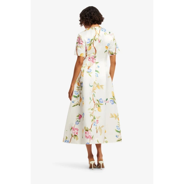 Leo Lin Caroline Short Sleeve Midi Dress  - Leo Lin Dress - Australian Luxury Fashion - Shop at Luxury Shoes 