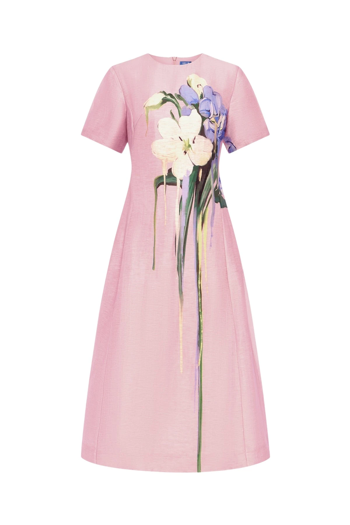 Leo-Lin-Caroline-Short-Sleeve-Midi-Dress-668952_nobg Leo Lin Caroline Short Sleeve Midi Dress - Leo Lin Dress - Australian Luxury Fashion - Shop at Luxury Shoes