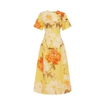 Leo Lin Caroline Short Sleeve Midi Dress  - Leo Lin Dress - Australian Luxury Fashion - Shop at Luxury Shoes 