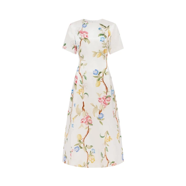 Leo Lin Caroline Short Sleeve Midi Dress  - Leo Lin Dress - Australian Luxury Fashion - Shop at Luxury Shoes 