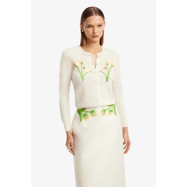 Leo Lin Claire Embellished Knit Cardigan  - Leo Lin Dress - Australian Luxury Fashion - Shop at Luxury Shoes 