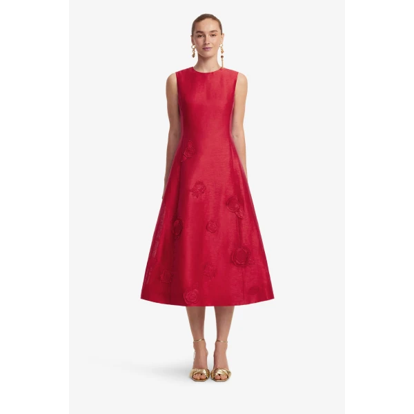 Leo Lin Cleo Appliqué Sleeveless Midi Dress  - Leo Lin Dress - Australian Luxury Fashion - Shop at Luxury Shoes 