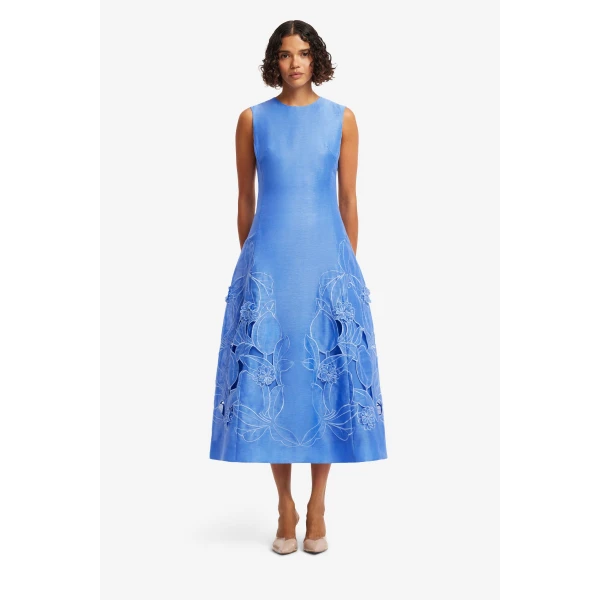 Leo Lin Cleo Appliqué Sleeveless Midi Dress  - Leo Lin Dress - Australian Luxury Fashion - Shop at Luxury Shoes 