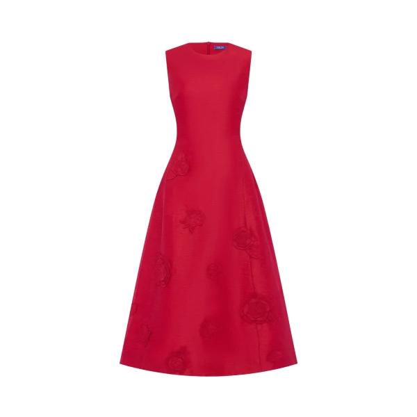 Leo Lin Cleo Appliqué Sleeveless Midi Dress  - Leo Lin Dress - Australian Luxury Fashion - Shop at Luxury Shoes 