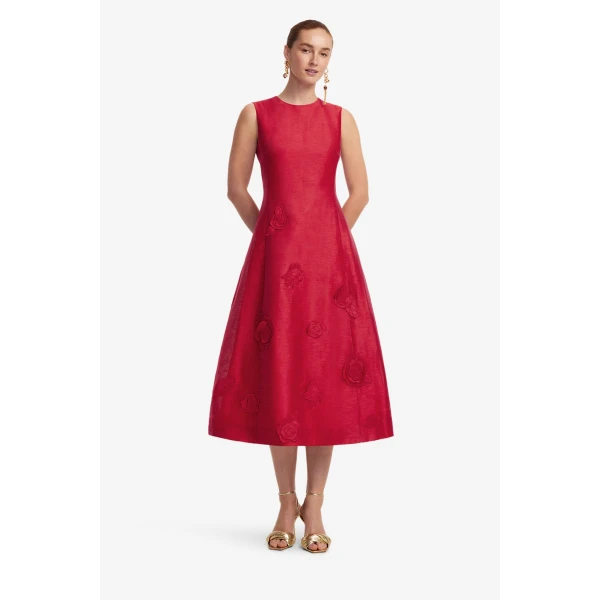 Leo Lin Cleo Appliqué Sleeveless Midi Dress  - Leo Lin Dress - Australian Luxury Fashion - Shop at Luxury Shoes 