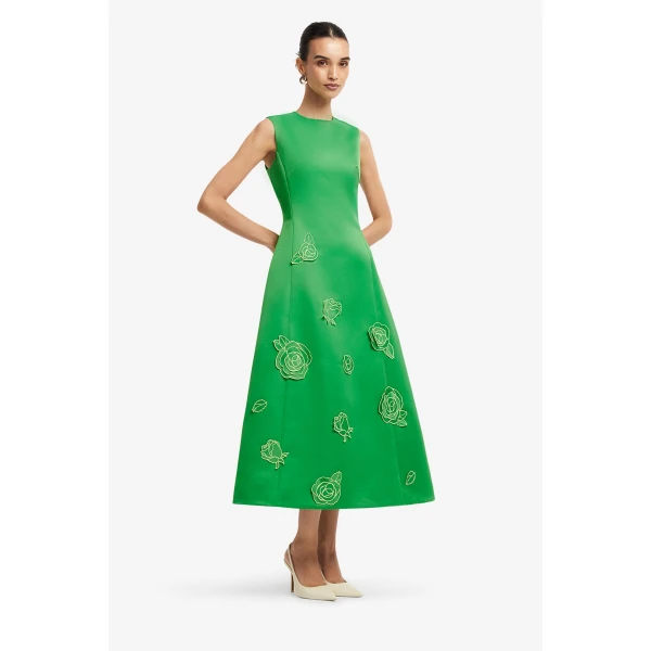 Leo Lin Cleo Appliqué Sleeveless Midi Dress  - Leo Lin Dress - Australian Luxury Fashion - Shop at Luxury Shoes 
