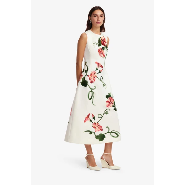 Leo Lin Cleo Appliqué Sleeveless Midi Dress  - Leo Lin Dress - Australian Luxury Fashion - Shop at Luxury Shoes 