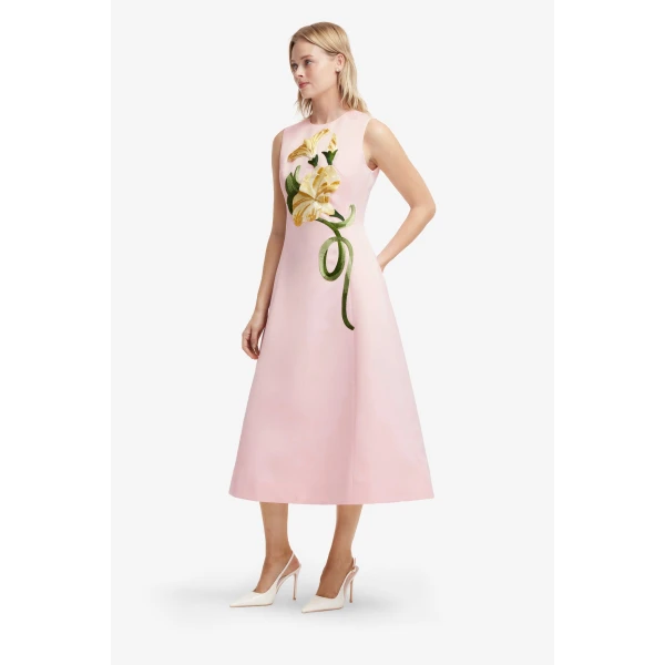 Leo Lin Cleo Appliqué Sleeveless Midi Dress  - Leo Lin Dress - Australian Luxury Fashion - Shop at Luxury Shoes 
