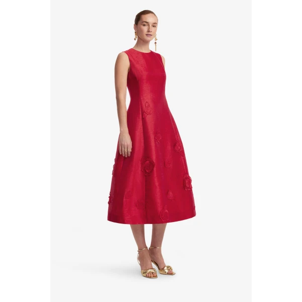 Leo Lin Cleo Appliqué Sleeveless Midi Dress  - Leo Lin Dress - Australian Luxury Fashion - Shop at Luxury Shoes 