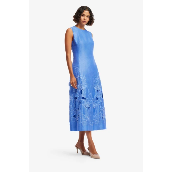 Leo Lin Cleo Appliqué Sleeveless Midi Dress  - Leo Lin Dress - Australian Luxury Fashion - Shop at Luxury Shoes 