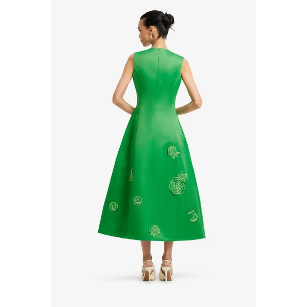 Leo Lin Cleo Appliqué Sleeveless Midi Dress  - Leo Lin Dress - Australian Luxury Fashion - Shop at Luxury Shoes 