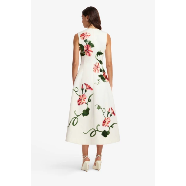 Leo Lin Cleo Appliqué Sleeveless Midi Dress  - Leo Lin Dress - Australian Luxury Fashion - Shop at Luxury Shoes 