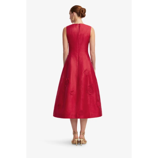 Leo Lin Cleo Appliqué Sleeveless Midi Dress  - Leo Lin Dress - Australian Luxury Fashion - Shop at Luxury Shoes 