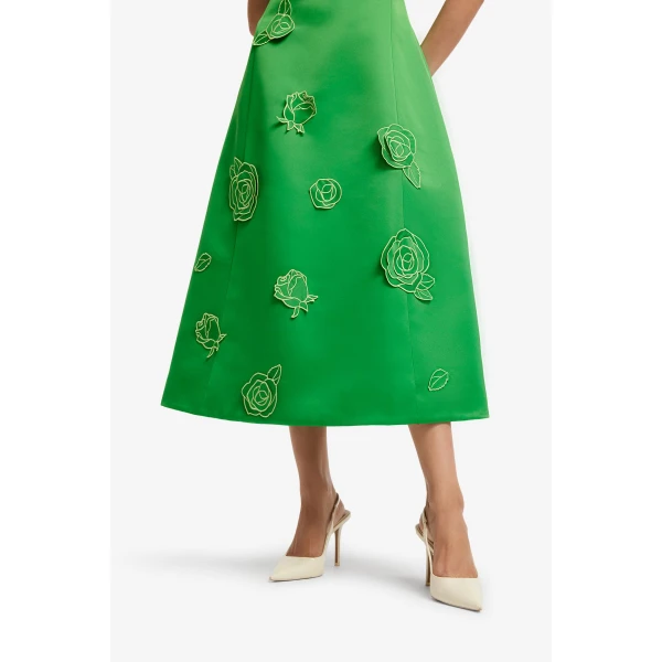 Leo Lin Cleo Appliqué Sleeveless Midi Dress  - Leo Lin Dress - Australian Luxury Fashion - Shop at Luxury Shoes 