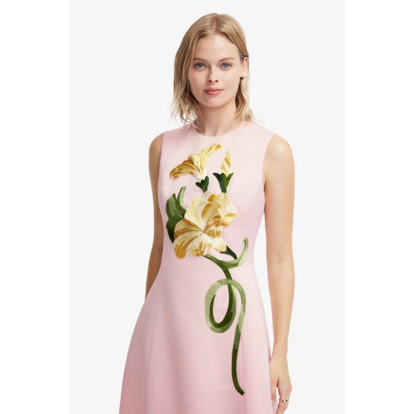 Leo Lin Cleo Appliqué Sleeveless Midi Dress  - Leo Lin Dress - Australian Luxury Fashion - Shop at Luxury Shoes 