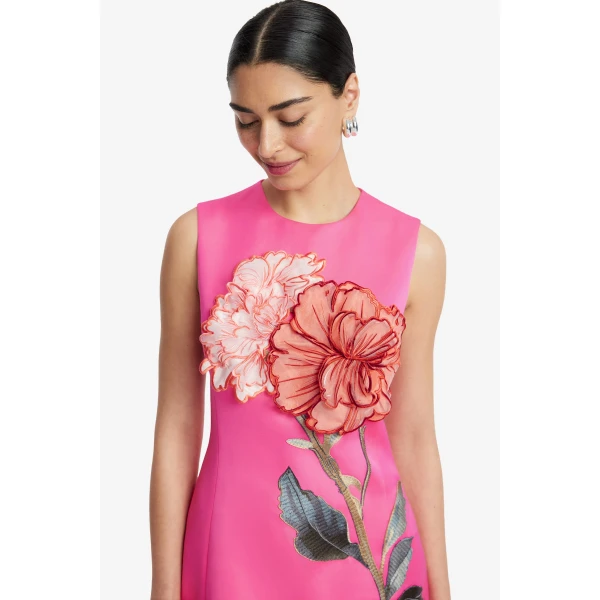 Leo Lin Cleo Appliqué Sleeveless Midi Dress  - Leo Lin Dress - Australian Luxury Fashion - Shop at Luxury Shoes 