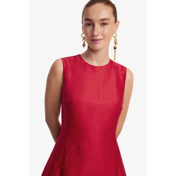 Leo Lin Cleo Appliqué Sleeveless Midi Dress  - Leo Lin Dress - Australian Luxury Fashion - Shop at Luxury Shoes 