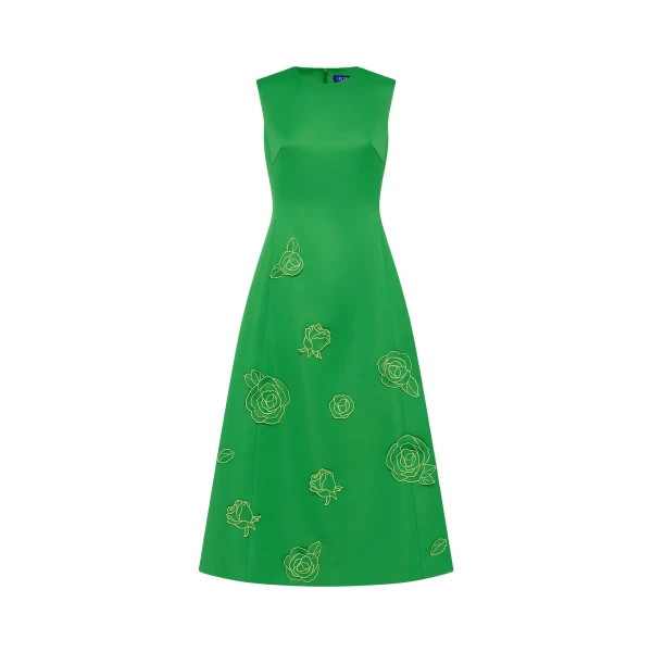 Leo Lin Cleo Appliqué Sleeveless Midi Dress  - Leo Lin Dress - Australian Luxury Fashion - Shop at Luxury Shoes 